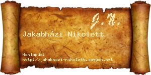 Jakabházi Nikolett névjegykártya